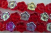 Flower Hd Red 8 10 mm Siam Ruby AB 90080-28701 Czech Glass Bead x 25
